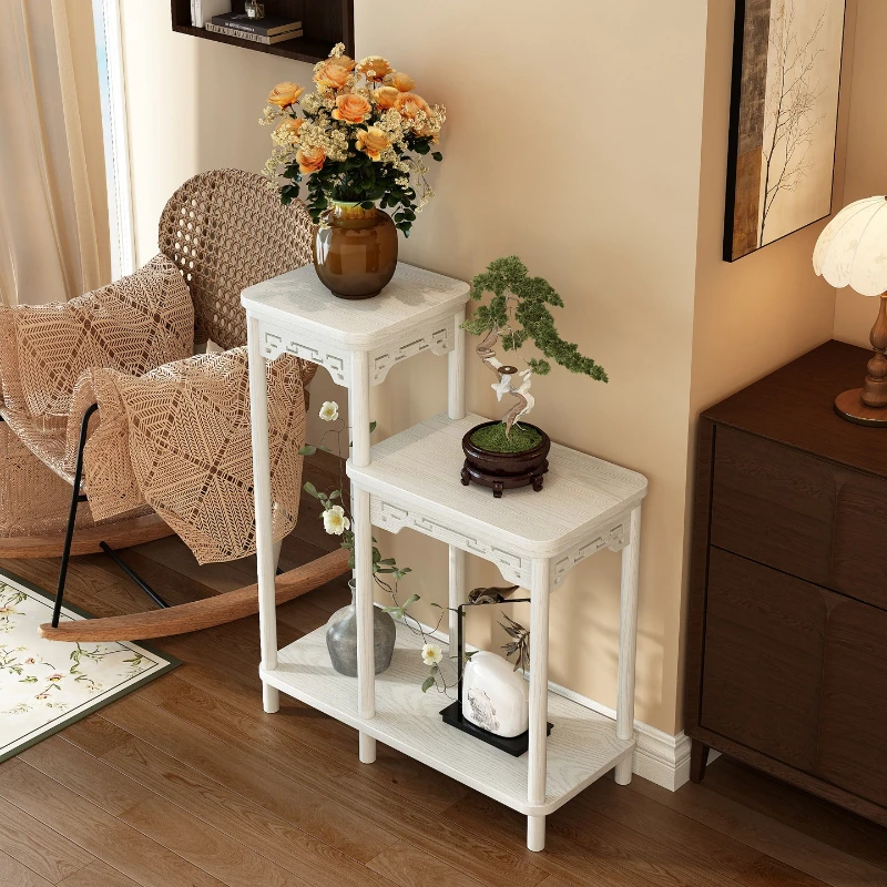 wood Cream wind plant stand living room multi-layer garden floor-to-ceiling plant shelf ordic pflanzenständer Garden furniture