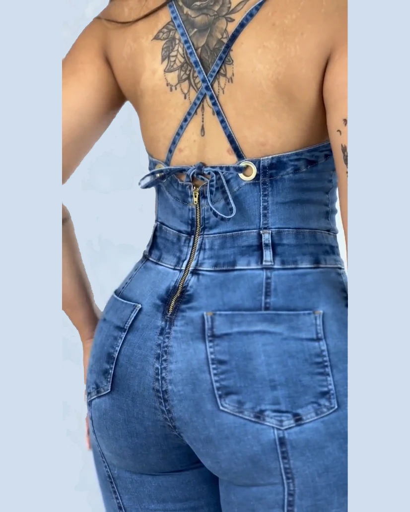 New Strap Style Pant Jeans Demin Women Pants High Waist Small Waist Large Buttocks Jean Slimming waist shaper and Butt Lifter