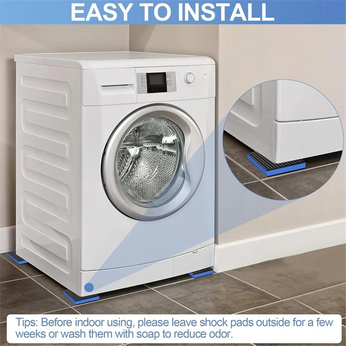 BHBL 4 Pack Anti Vibration Pads for Washing Machine 2