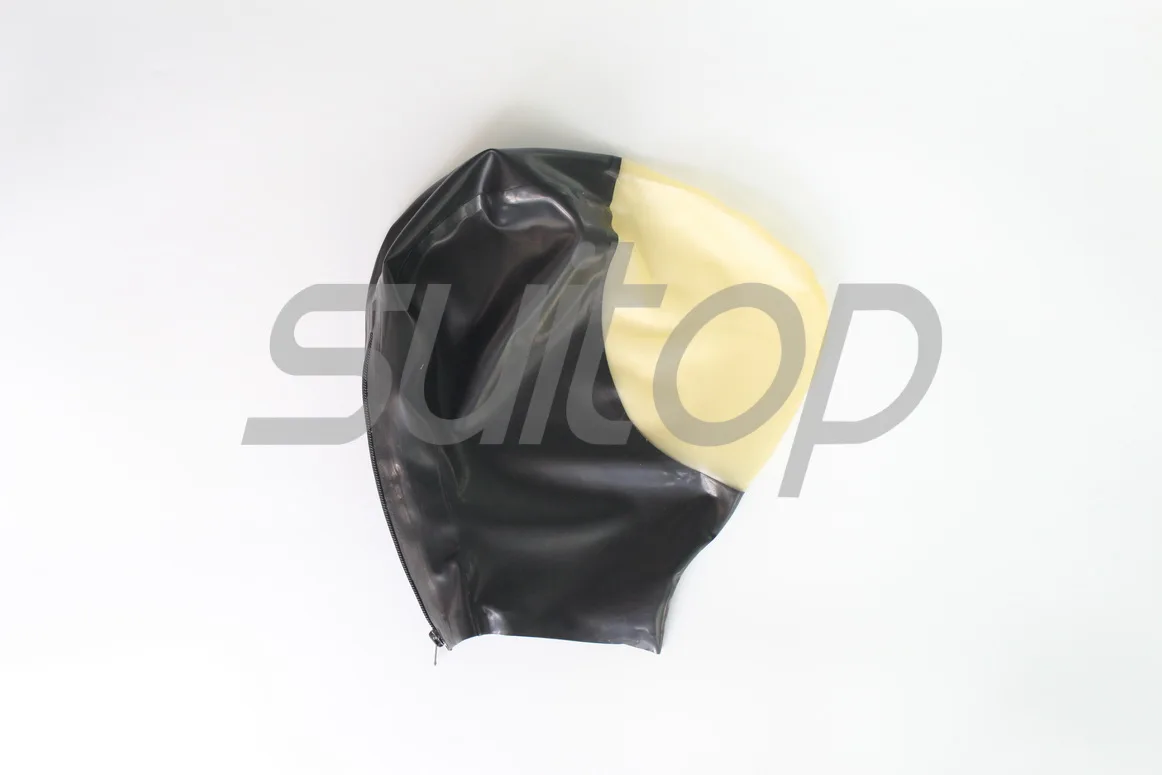 

Suitop asphyxia latex Hoods rubber mask for ault back zip(with a little hole)