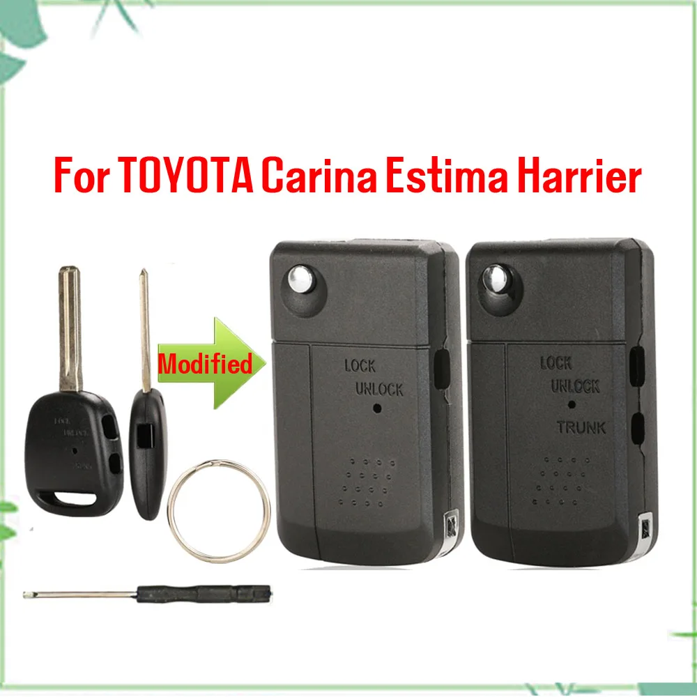 jingyuqin New Modified Remote Car Key Shell Case For TOYOTA Carina Estima Harrier Previa Corolla Celica Toy40 Blade Folding