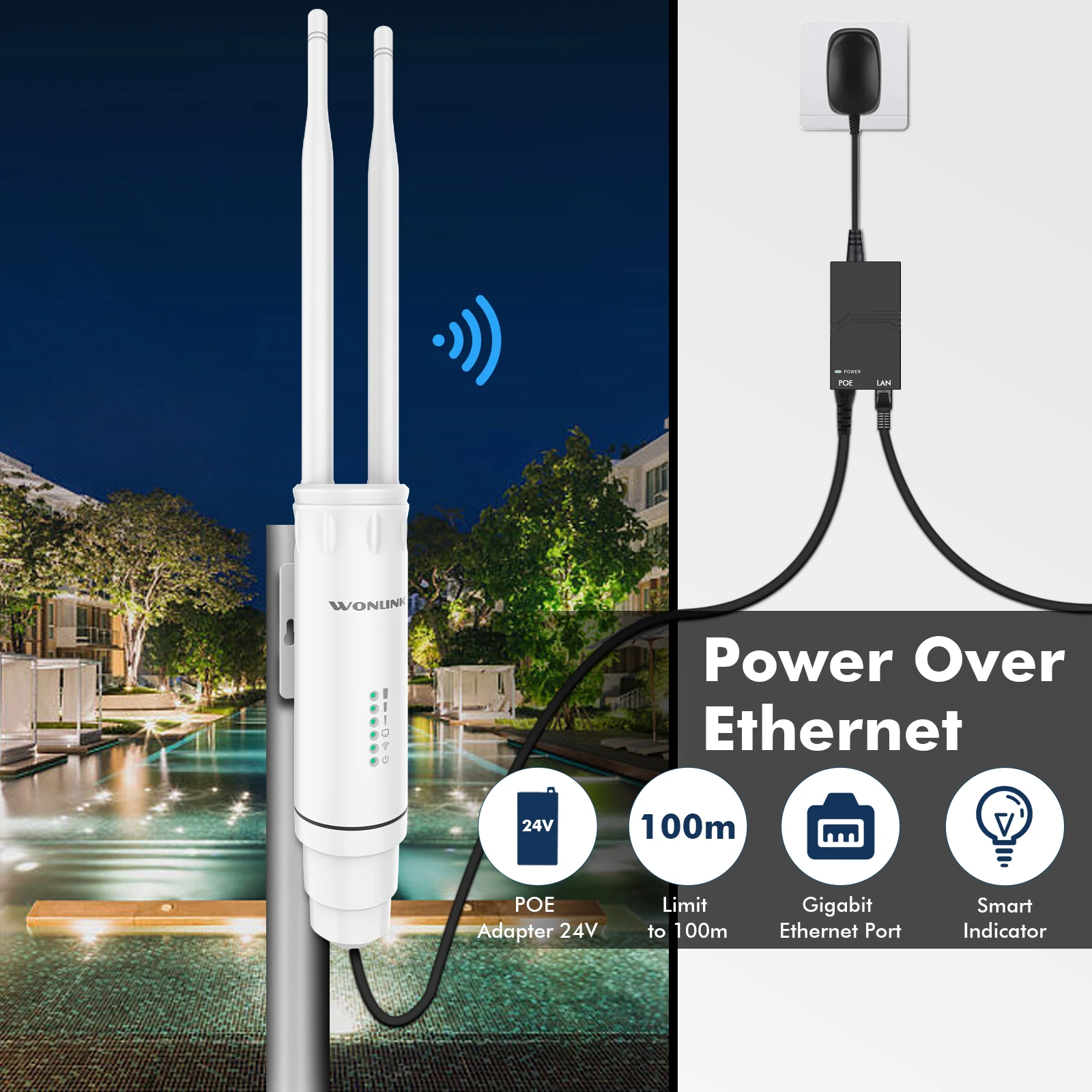 Imagem -06 - Potência Ac1200 Ponto de Acesso ao ar Livre Wifi Roteador Repetidor ap 5g Mais 2g à Prova de Intempéries Longo Alcance Omnidirecional Wifi Antena Estender Alta