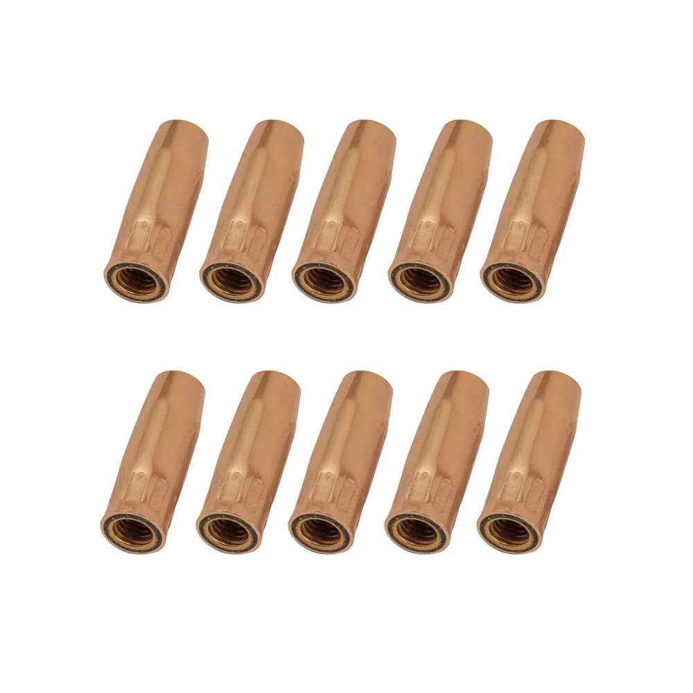 10 PCS 15AK Nozzle Protective Cup With Screw Thread Red Copper MIG Torch MAG Welding Gun Consumable Shield Cups