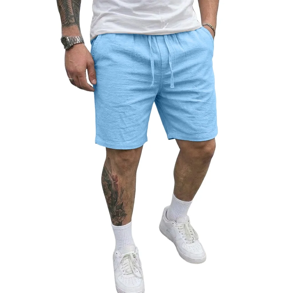 Thumbnail 3 - #2 Trending Mens Cotton Linen Summer Shorts Right Now