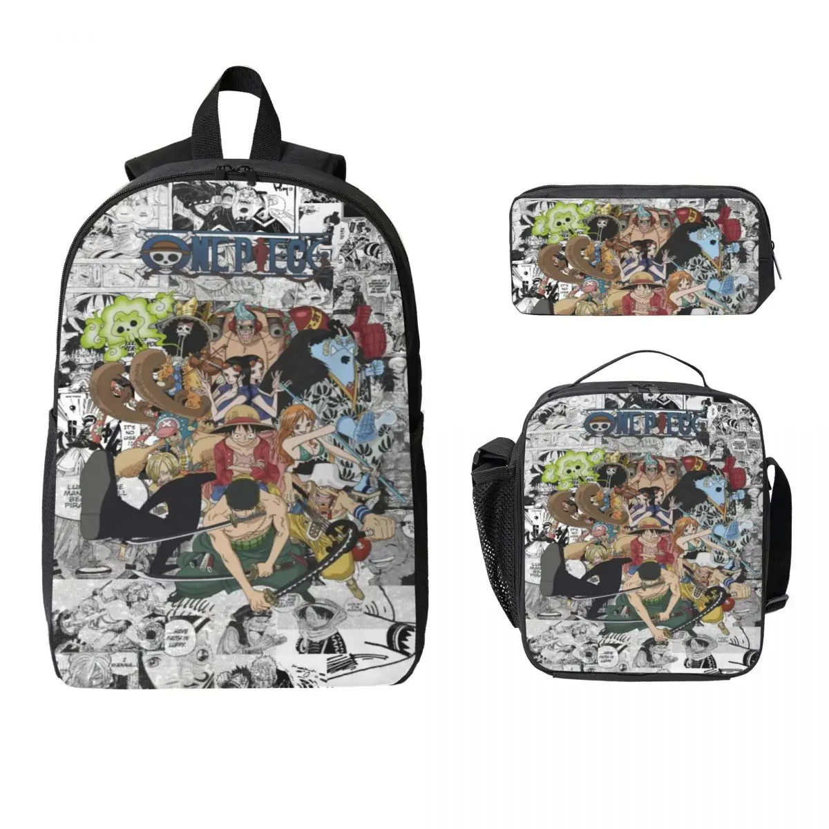 

Luffys O-one-pieces Kids Backpack Lunch Box Pencil Boxes for Boys Girls Backpacks Cute School bag Bookbag Set