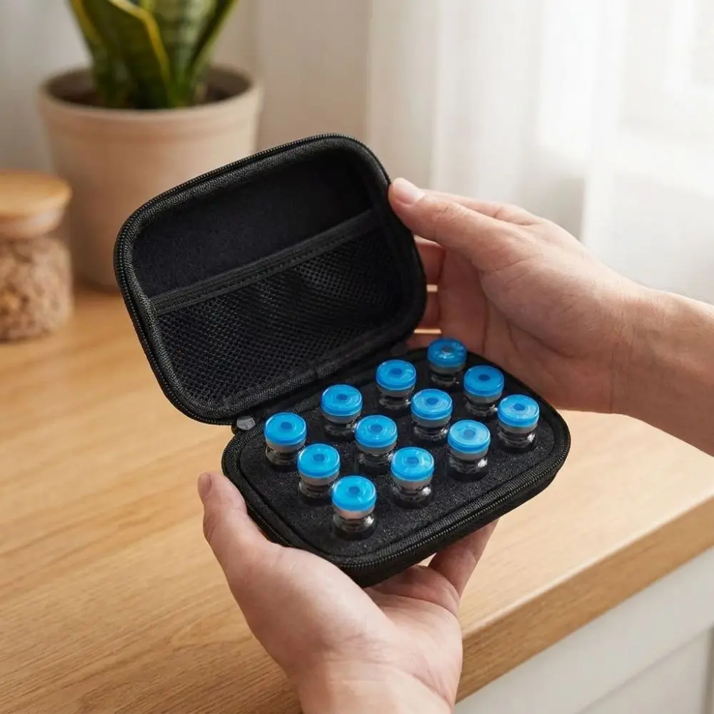 10 Slot Insulin Vial Storage Case Zippers Closure Dust-proof Insulin Vial Protector Shockproof 1-3ML Insulin Cooling Bag