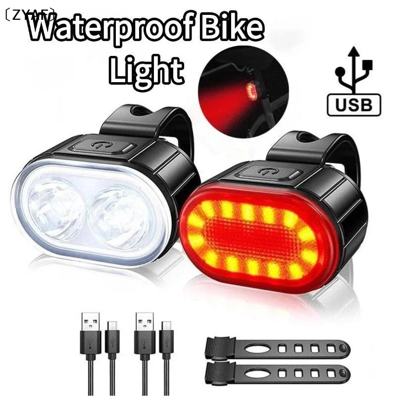 Bike Lights Waterproof Led Front Rear Light LED USB Recharge