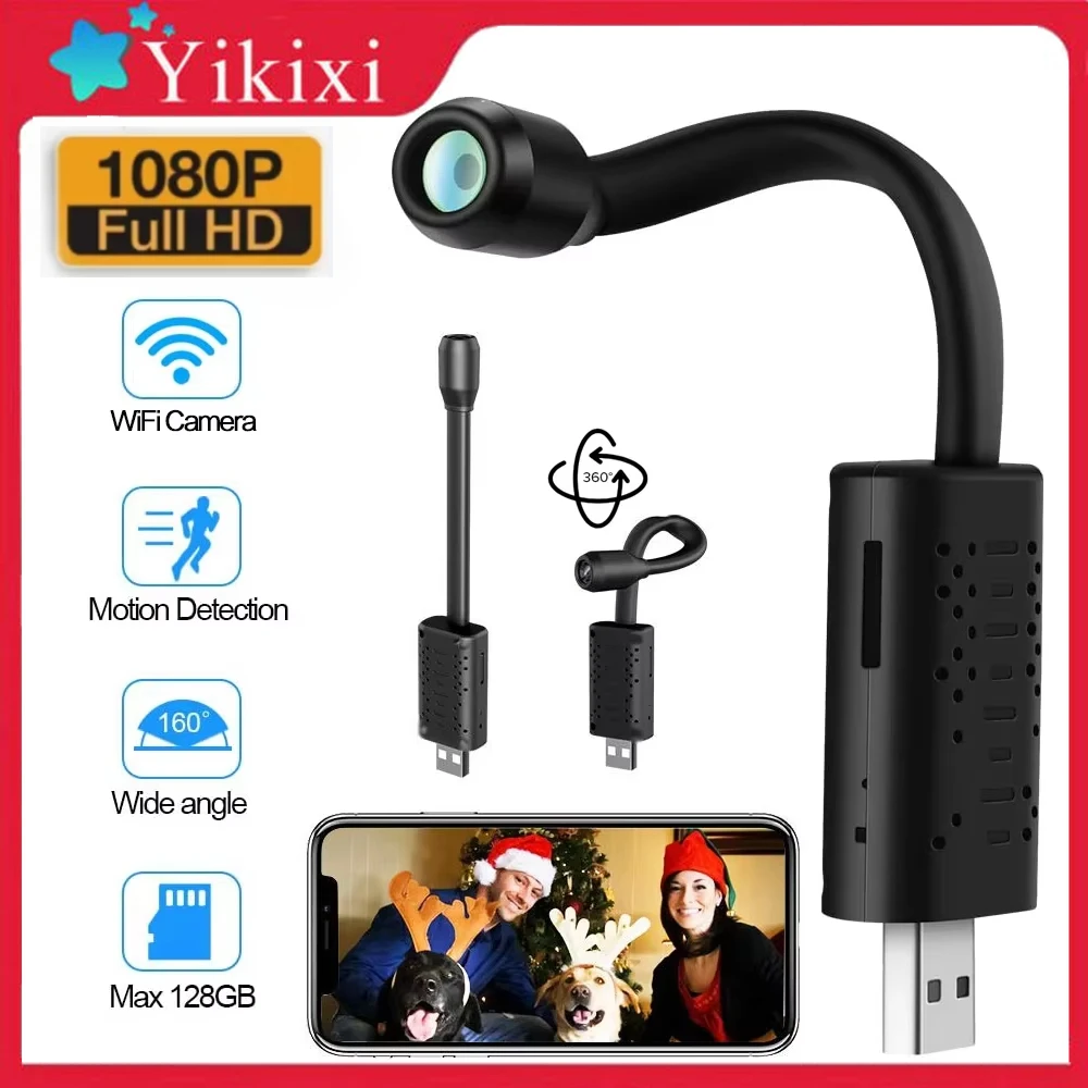 มินิกล้องวิดีโอแบบพกพาไร้สาย Wifi P2P IP/AP รีโมทคอนโทรล Micro Surveillance Cam HD 1080P สนับสนุน Motion Detection