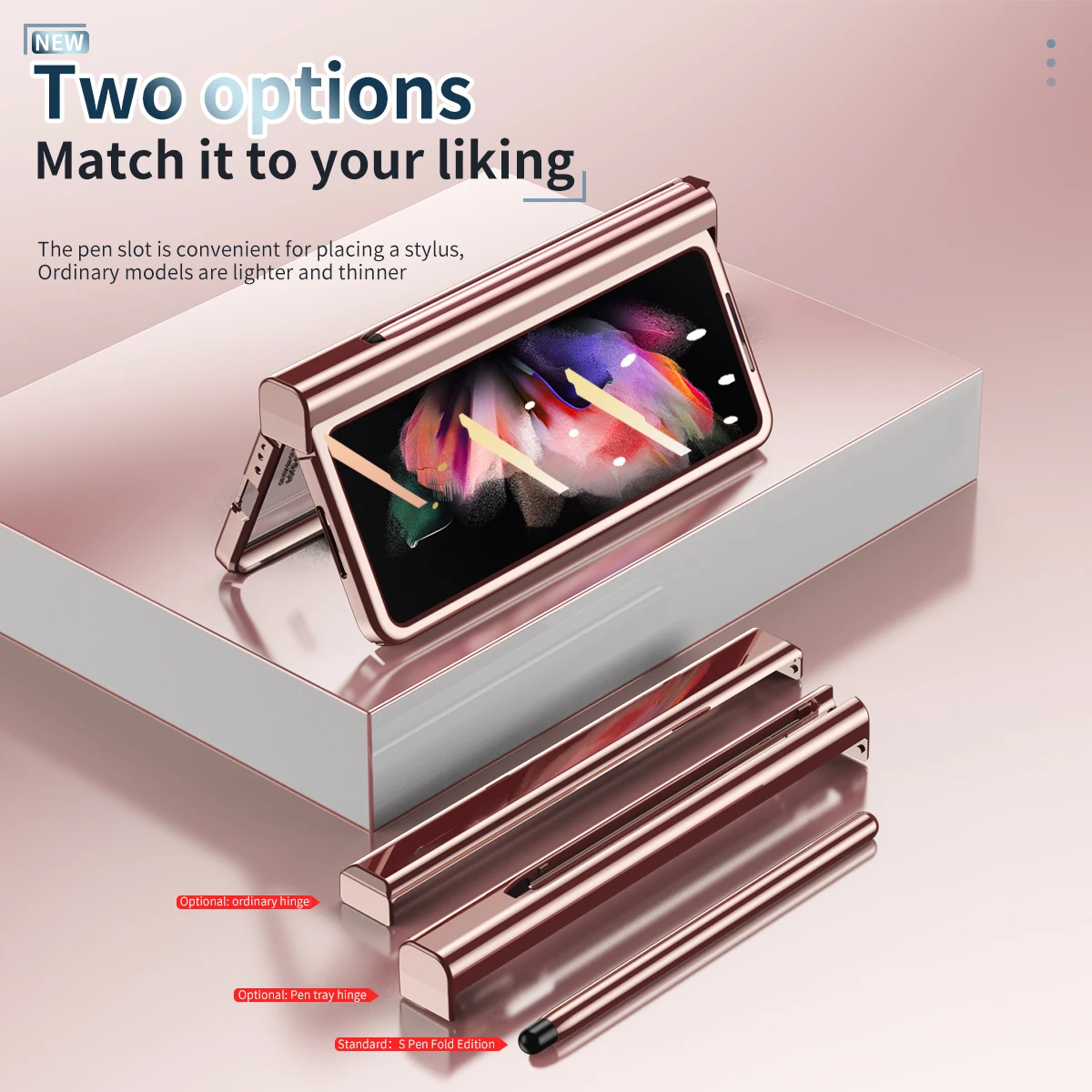 Mechanical Pictorial Plating Clear Case For Samsung Galaxy Z Fold 5 4 3 Full Protector Cover Shockproof Transparent Hinge Cases