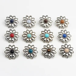 30MM Retro Zinc Alloy Charms Cherry Flowers Concho Button Charms 3pcs/lot For DIY Jewelry Bags Accessories