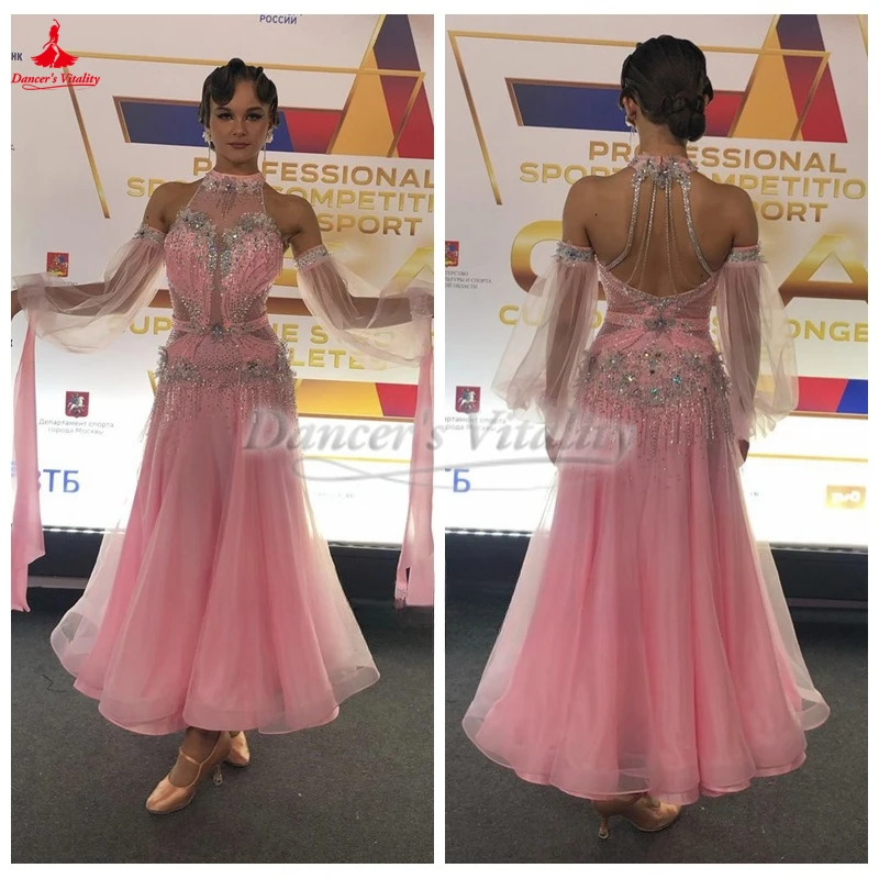 Female Standard Ballroom High-end Modern Big Swing Dresses Customize Waltz Foxtrot Tango Competition Teenagers Dancing Clothing