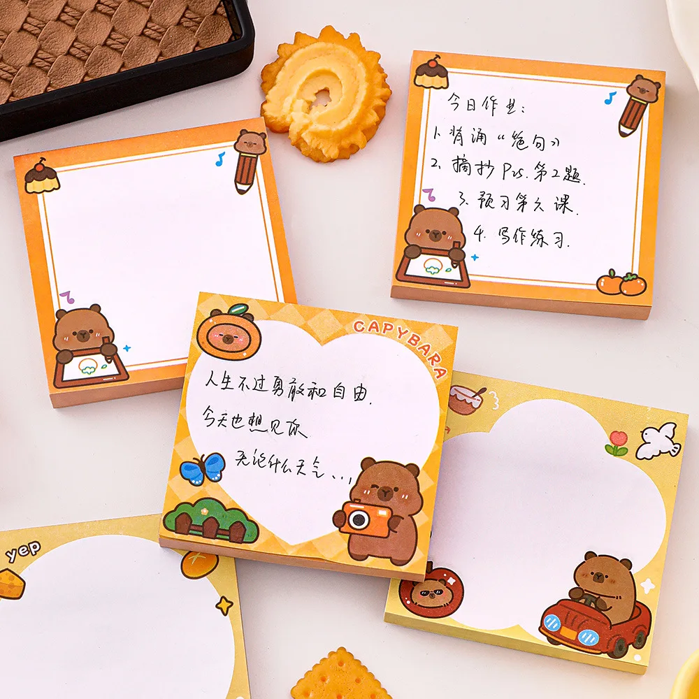 

Capybara Sticky Note Notepad Material Paper Aesthetic Korean Stationery Notebooks Stationery For School Offices Accessories