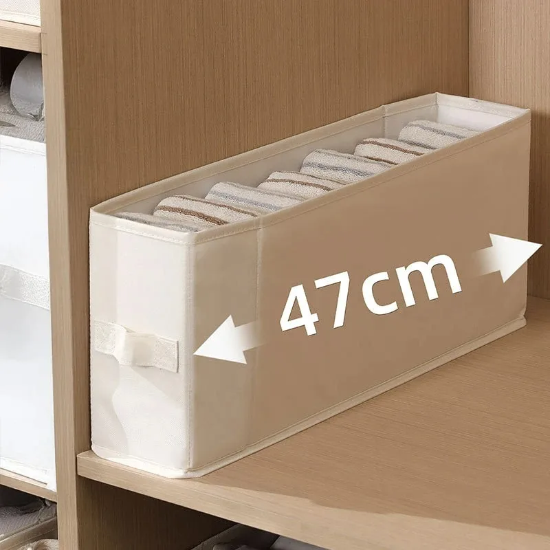 Clothes Storage Basket with Handles Foldable Fabric Storage Boxes for Drawers Wardrobe Clothes Organizer Washable Stackable