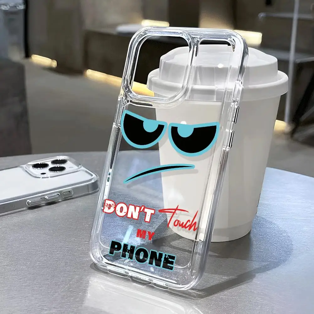 

Don't touch my phone transparent phone case,suitable for iPhone 16, 16Pro, 16Pro Max, 16Plus to 11, 12, 13, 14, 15 series