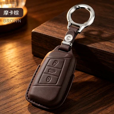 For Volkswagen Passat Key Cover Tiguan L Sagitar Lingdu Magotan Tourang Tan Yuege Lavida Genuine Leather Model