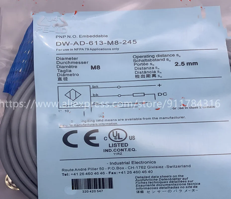 3pcs New High quality inductive proximity switch DW-AD-613-M8 DW-AD-613-M8-245