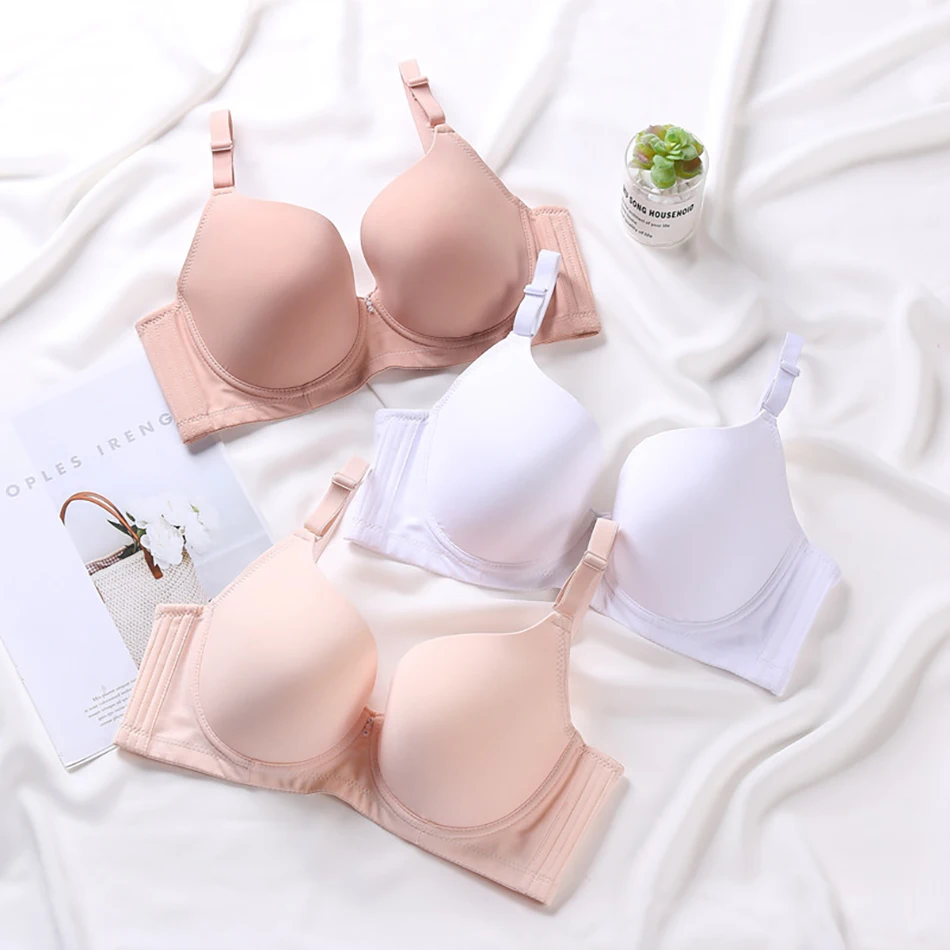 Stylish Simple Solid Color Plus Size Seamless BCD Cup Push Up Bra Comfort and Support Everyday Wear Casual Women Bra