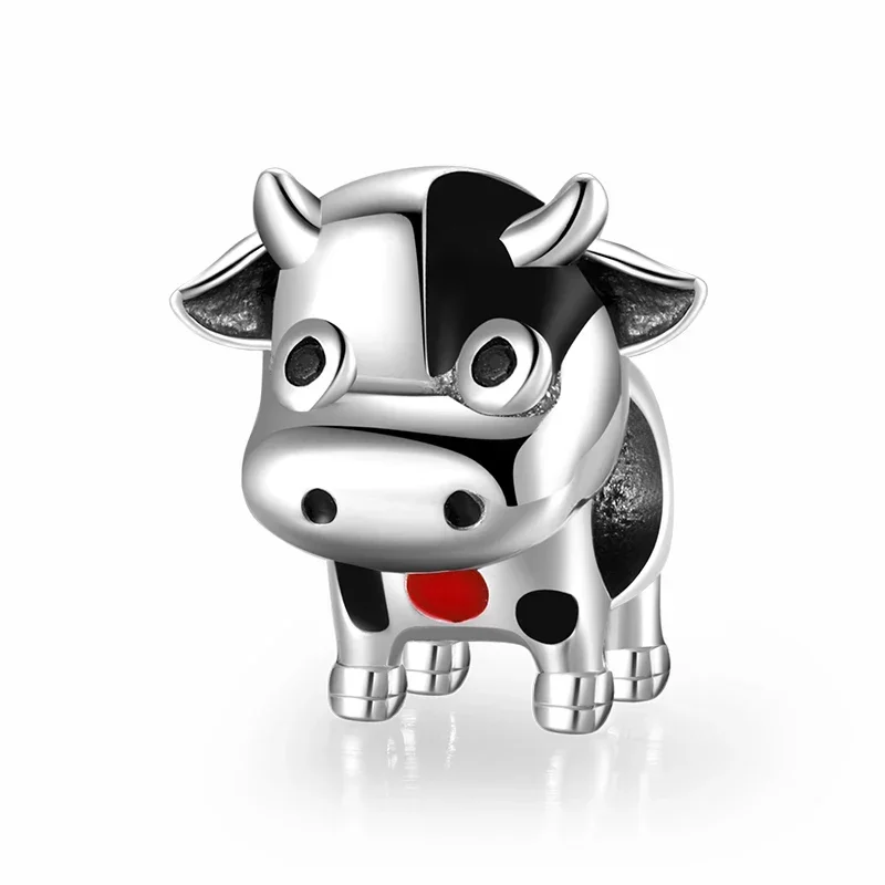 

STILLHOUSE 925 Sterling Silver Spotted Cow Cute Animal Milk Cow Charm Bead Fit Original Bracelet Diy Jewelry Accessories Beads