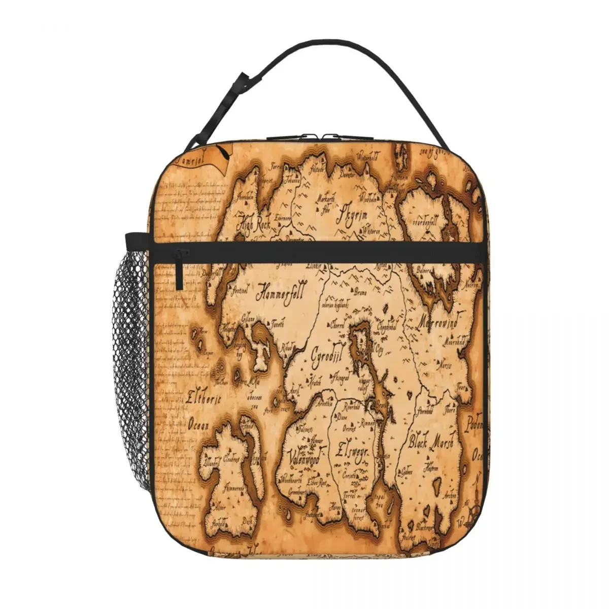 Bestselling Map Of Tamriel Elder Scrolls IV Oblivion Classic Food Tote Bag School Break Time Travel Lunch Bag