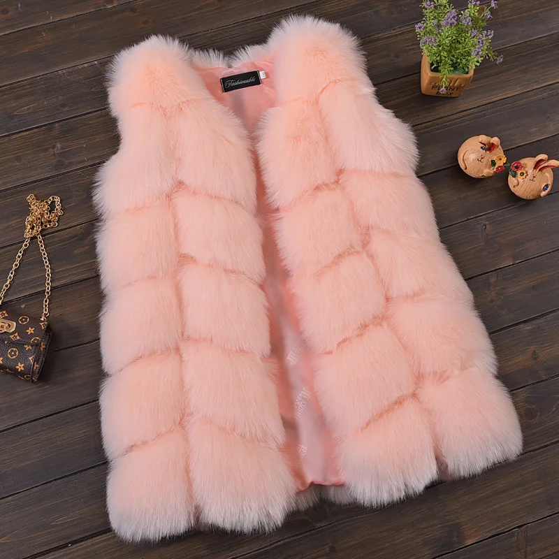 Baby Fur Vest Girls Waistcoats Thick Warm Children Sleeveless Jacket Winter Kids Faux Fur Coat Outwear