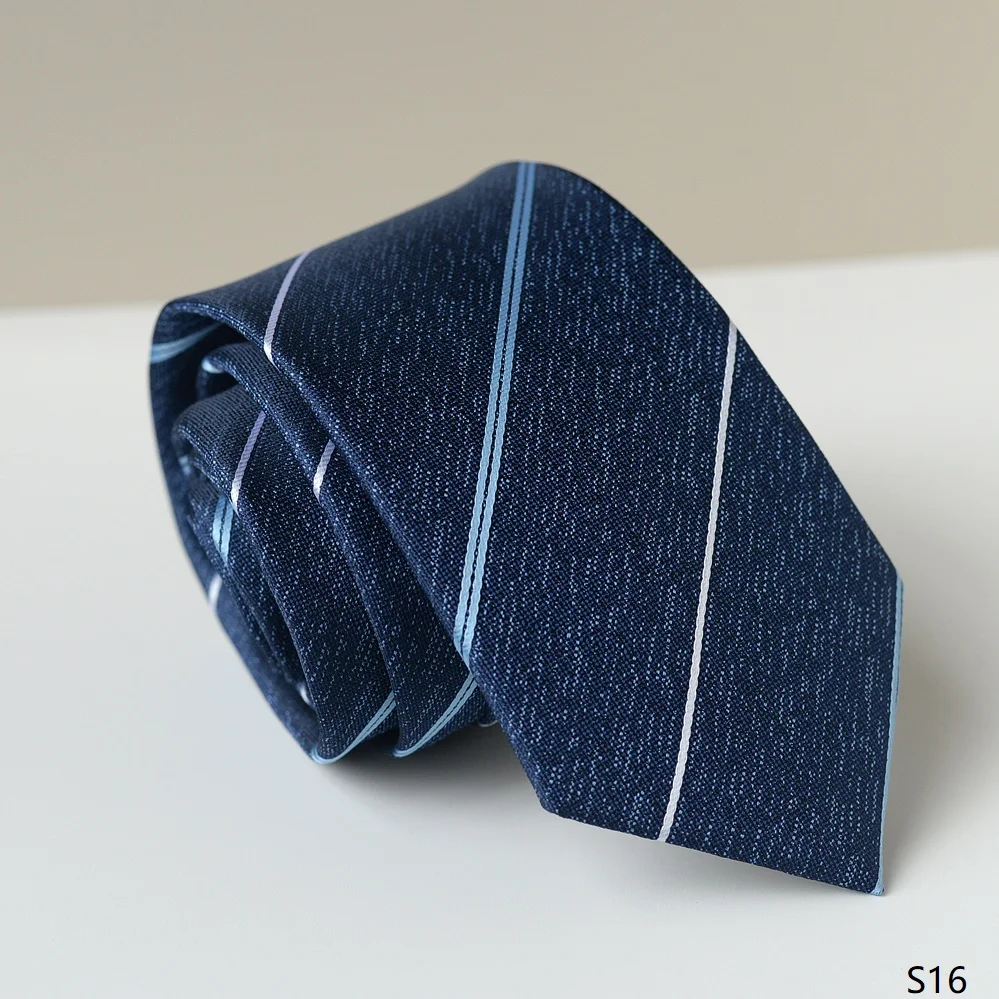 High Quality Blue Striped Tie For Men's Professional Wear Business Handmade Knotted Shirt Accessories 8CM Wide Version Cravat