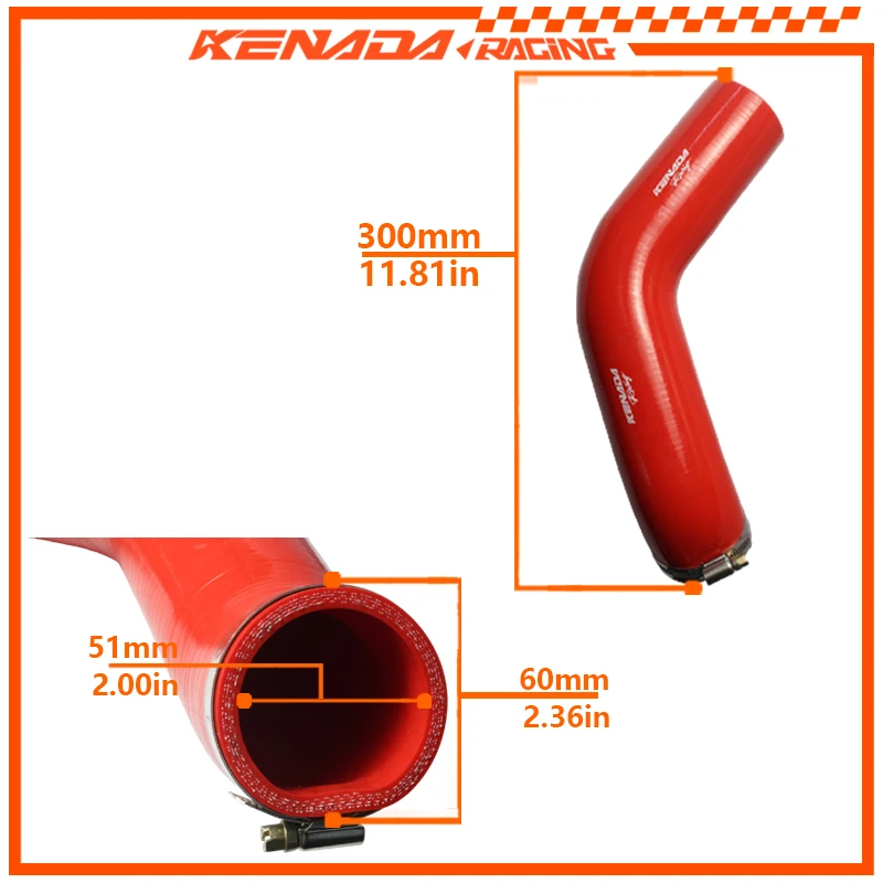 KENADA RACING Throttle Body Intake Hose Silicone Velocity Banana For XMAX 300 XMAX 250 Modified Racing Replacement