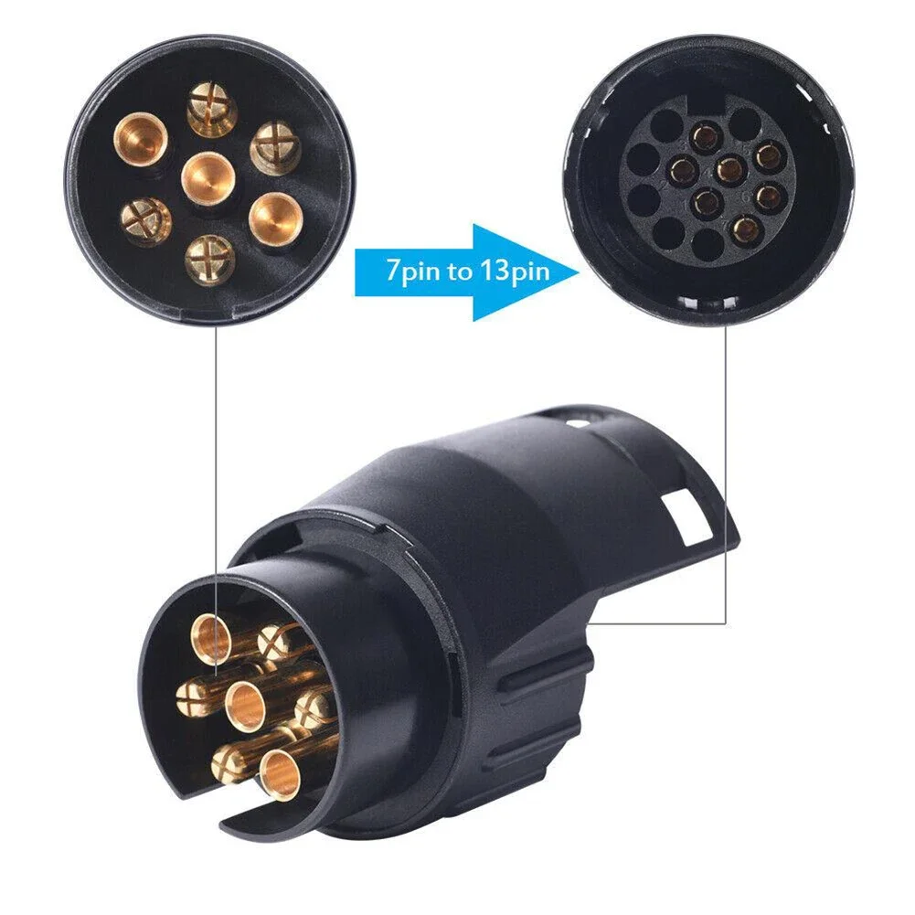 12V 7 To 13 Pin Towing Socket Converter Adapter Electric Socket Adapter Plug Converter Durable Socket Converter