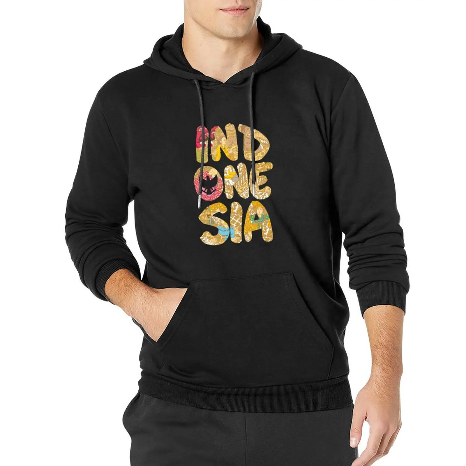 

Indonesia Custom Font Pullover Hoodie men's clothing mens designer clothes anime clothing hoodie for men