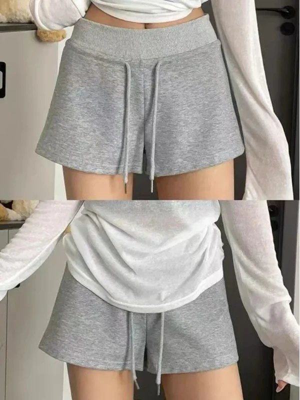 

Летние повседневные тонкие шорты с высокой талией для полных женщин, утягивающие, с широкими штанинами, в корейском стиле, для офиса и повседневной носки