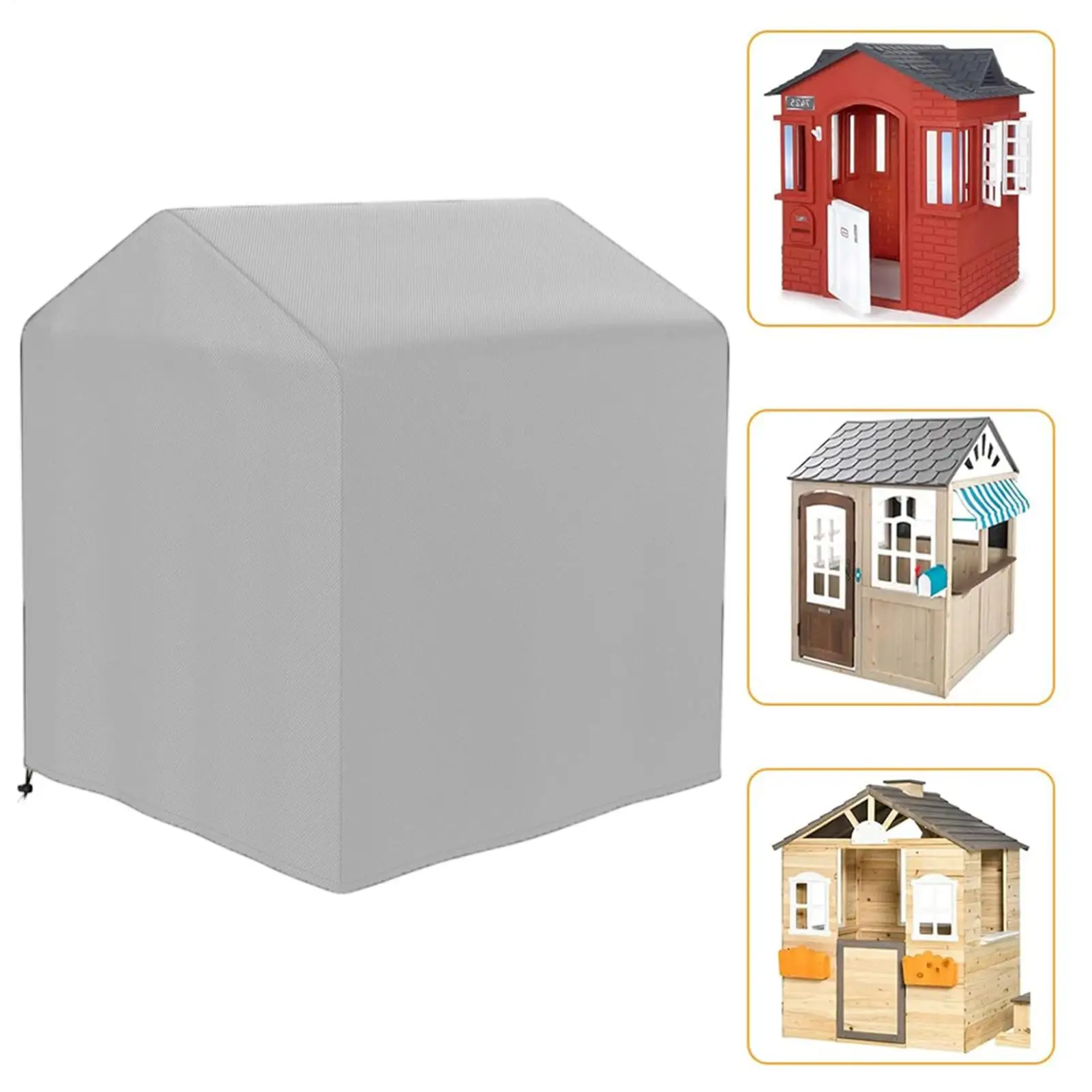 Weatherproof Playhouse Cover 210d Oxford Fabric Outdoor Game House Cover With Drawstring Closure Game House Accessories