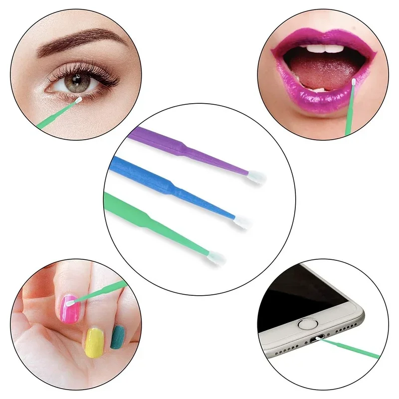 500pcs/lot Eyelash Extension Cleaning Swabs Lash Lift Glue Remover Applicators Microblade Makeup Micro Brushes Tool