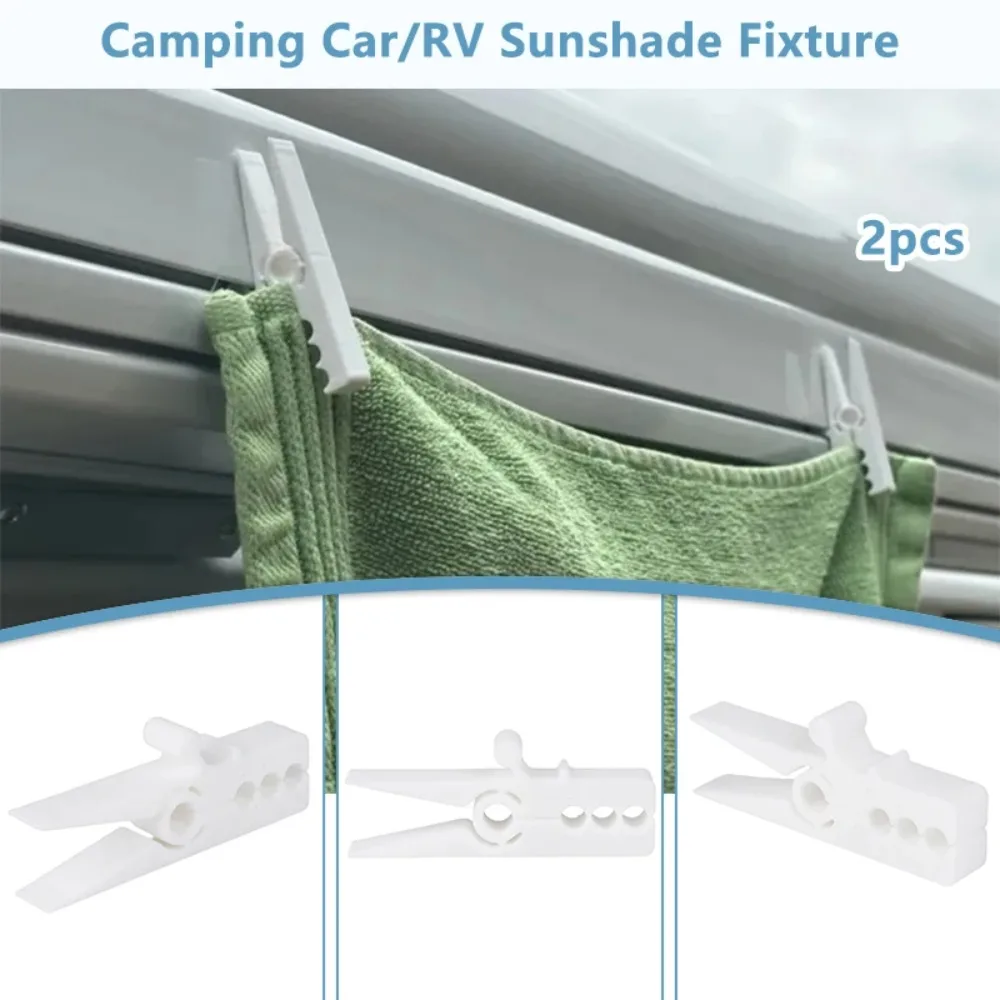 2PCS Camper Van Awning Sunshade Clips Canopy Decor Light Clip Hanging Clothes Windproof for RV Caravan Motorhome Camping view 3