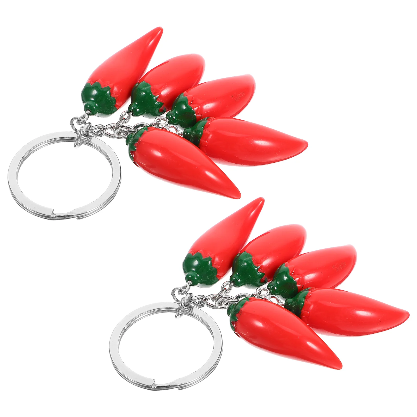 

2pcs Chili Simulation Key Chain Pendant Cute Pendant Chili Keychain Hanging Keyring for Backpack Holiday Gifts