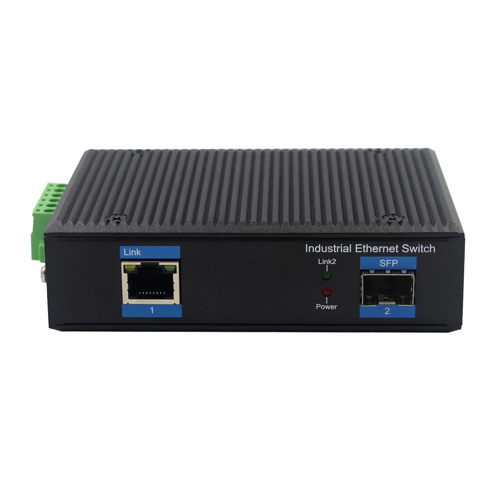 Unmanaged Industrial SFP Optical Media Converter 1000M SFP to 1000Base-T Copper POE Media Converter DC48V