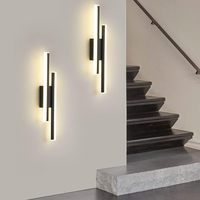 Modern Dimmable LED Wall Light Line Shape Wall Lamp 3000K/4000K/6000K for Bedroom, Living Room, Hallway, Entryway Black