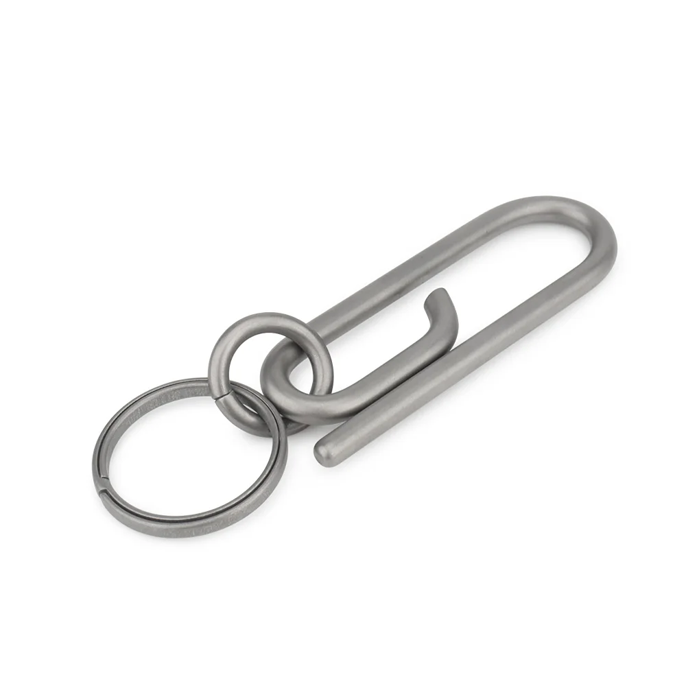 Simple Titanium Alloy Key Ring Belt Clip Buckle Outdoor Tool Keychain