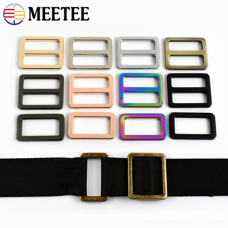

10/20Pcs Meetee 20-50mm O Ring Buckle Metal Bag Strap Tri Glide Slider Clasp Adjust Loop Hook Webbing Connect Clasps Accessories