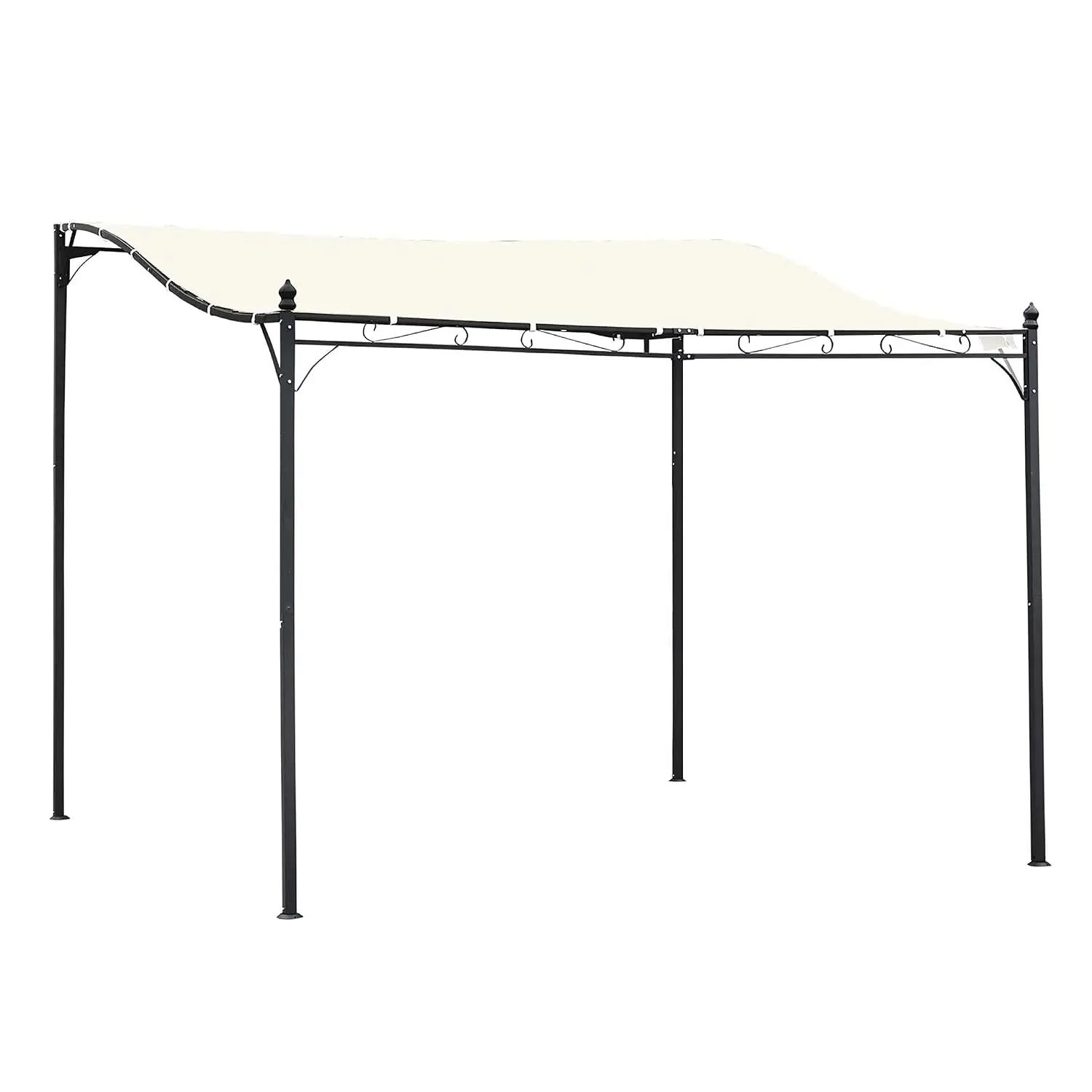 10' x 10' Steel Outdoor Pergola Gazebo Patio Canopy Cream White, Customized