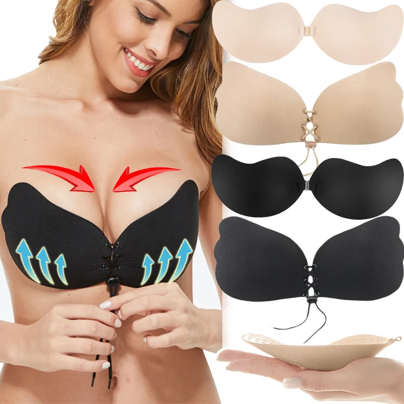 A-D Cup Reusable Nipple Cover Sticker Patch Push Up Bra Adhesive Pasty Strapless Bras Wedding Dress Lingerie Silicone Padding