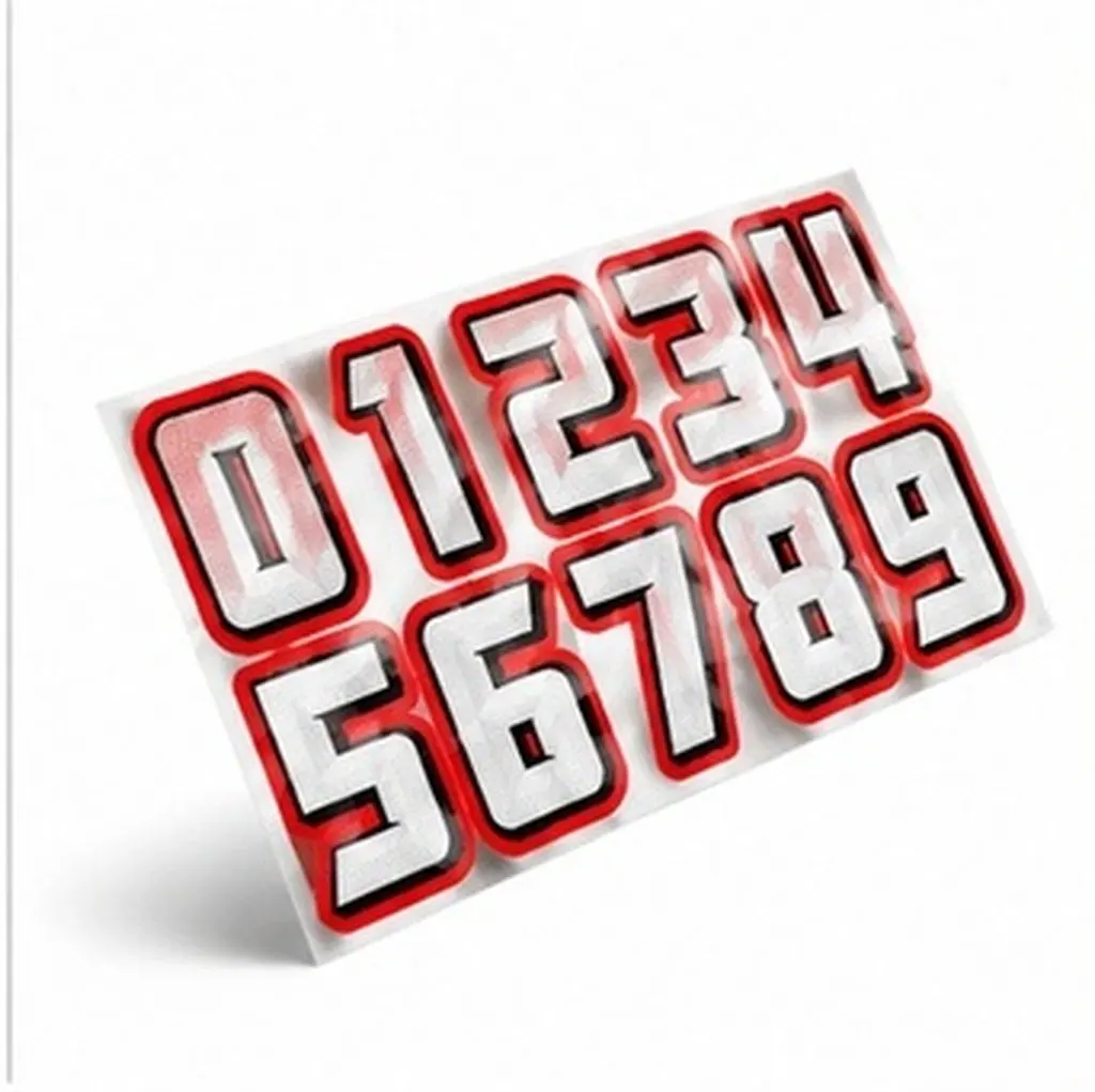 10Pcs Number Stickers for Football Baseball Soccer Hockey Helmets Decorative Sports Decals Removable No Residue