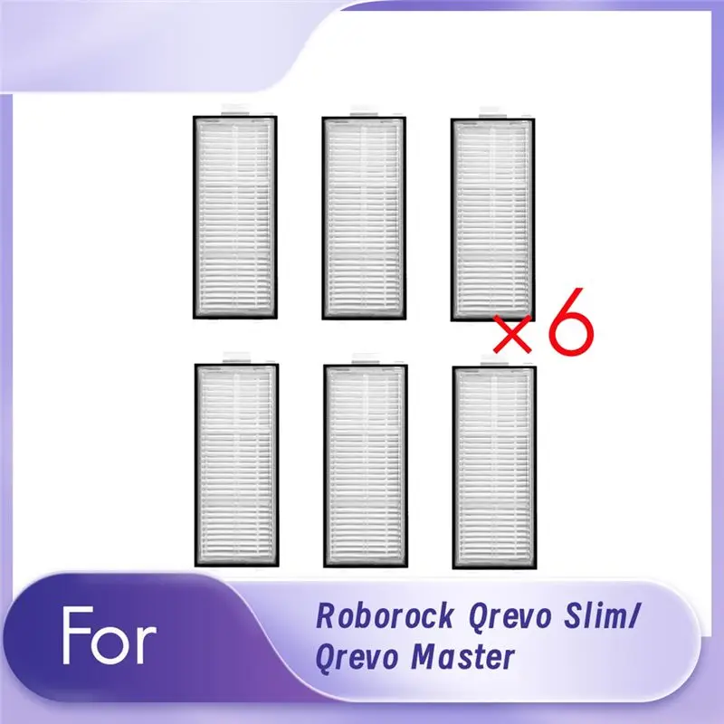 

Фильтры ABEZ (6 шт.) для роботов-пылесосов Roborock Qrevo Slim/Qrevo Master, аксессуары