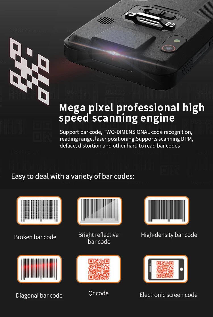 PDA Android 12 Rugged Mobile Data Terminal 4 Inch Computer 1D 2D QR Barcode Scanner For Warehouse Management Logistics Express
