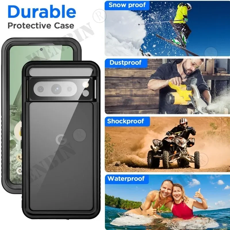 IP68 Luxury Waterproof Case Google Pixel 8 7 Pro 7A Snow Dust Shock Proof 360° Underwater IP68 Certified Cover