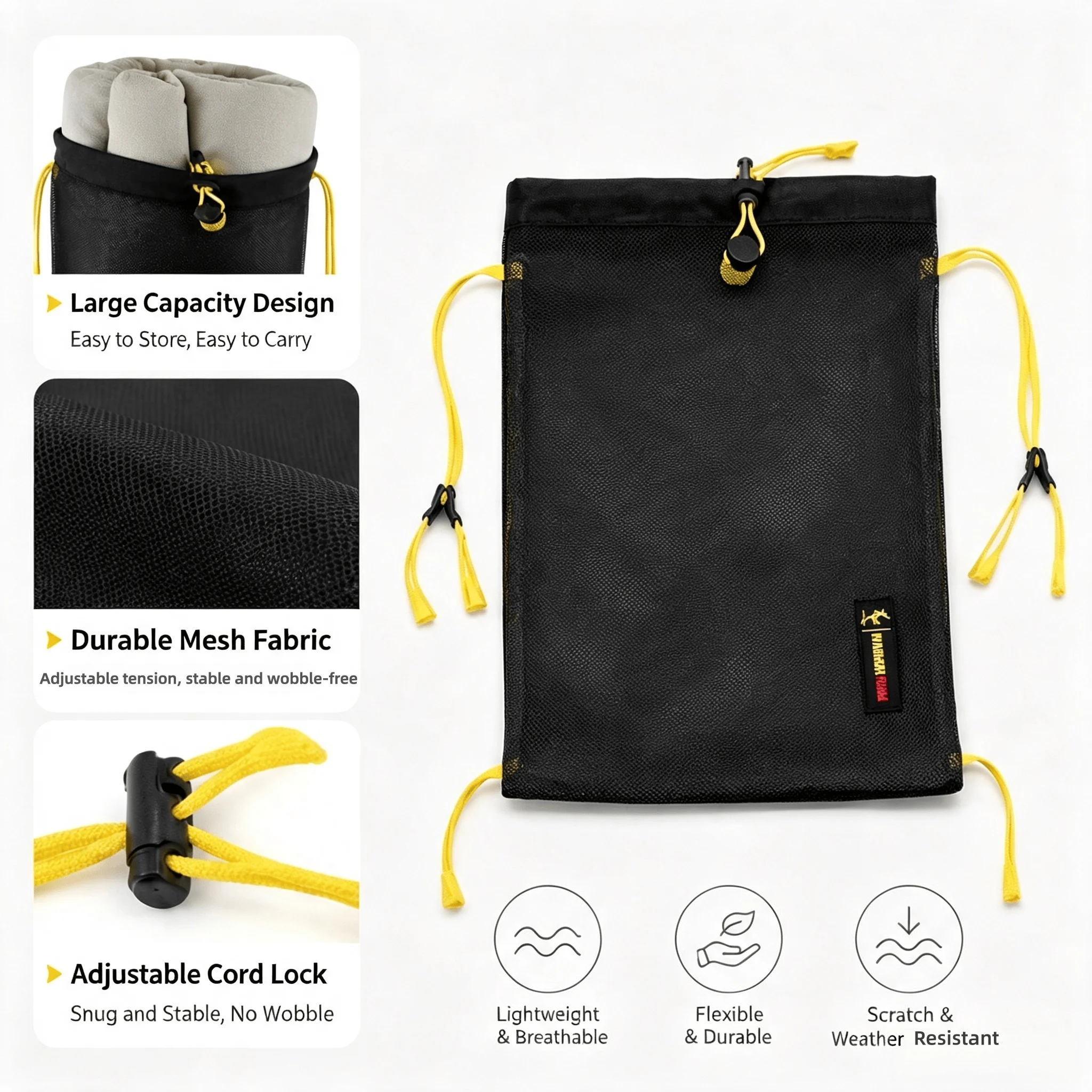 Abnehmbare Rucksack-Netztasche, Mehrzweck-Außen-Erweiterungstasche für Wandern, Radfahren, Reisen - Aufbewahrungstasche Rucksack-Zubehör – Detail 3
