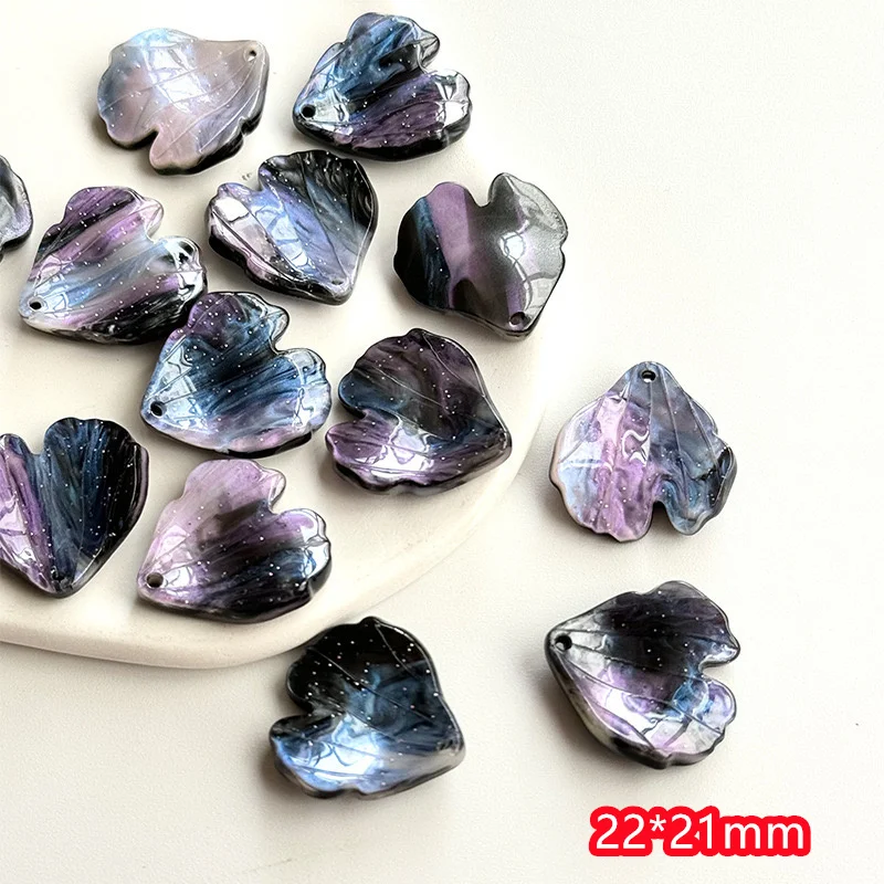 free shipping 90pcs/lot color print cartoon petal shape acrylic beads charms diy jewelry earring/garment accessory