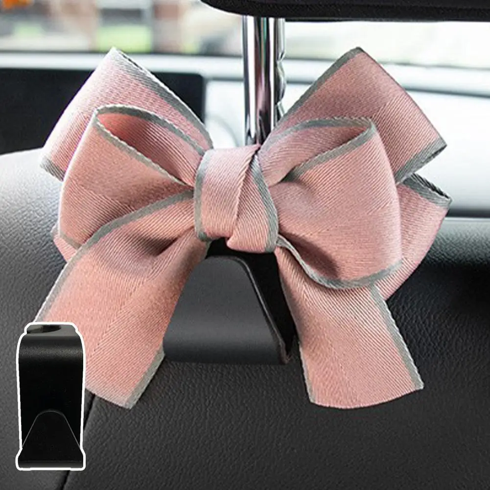 Crochet de siège de voiture de dessin animé mignon, arc de sécurité, support de sac, cintre intérieur de tête, accessoires de véhicule, EvaluU7