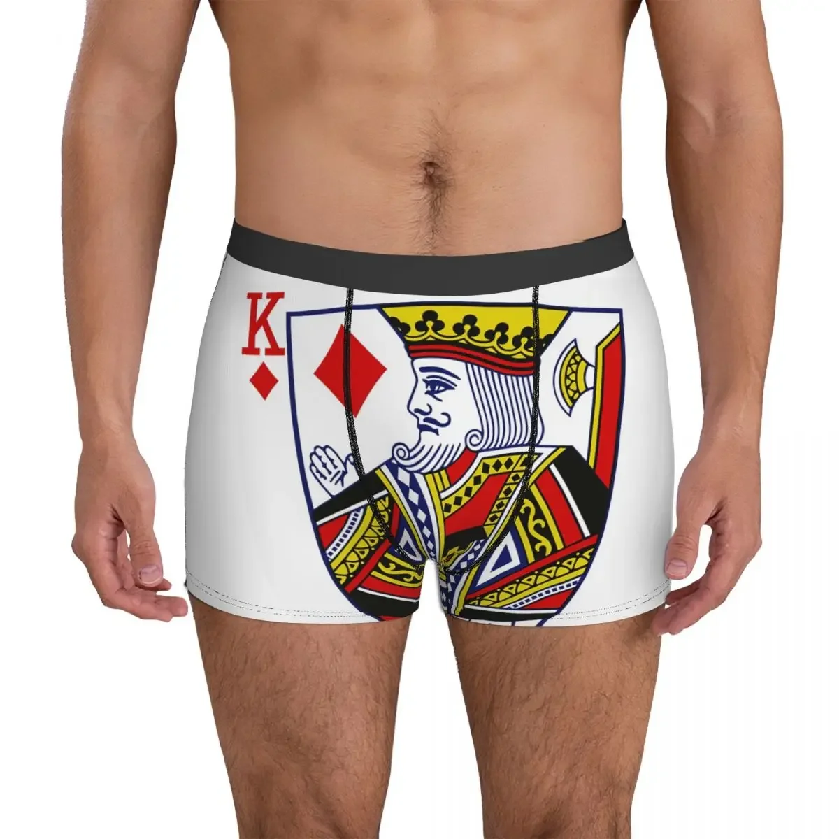 Mutande per carte da gioco King Of Diamonds mutandine traspiranti intimo maschile pantaloncini stampati slip Boxer