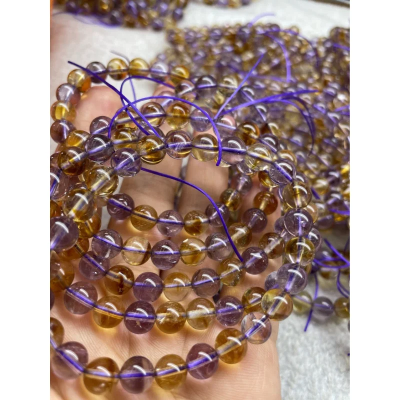 Factory Direct Sales Natural Tower View Ametrine Ball Bracelet Single Circle Fashion Gift Ornament