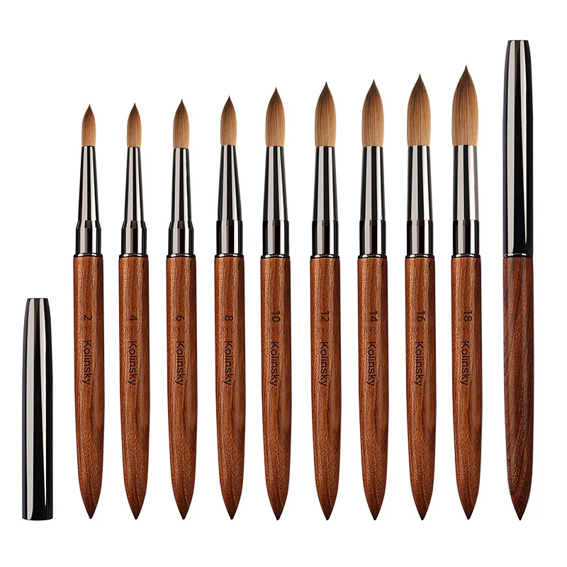 Kolinsky Acrylic Nail Brush Set 3D Pure Handmade Nail Brushes For Acrylic Application Professional Nail Art Brush