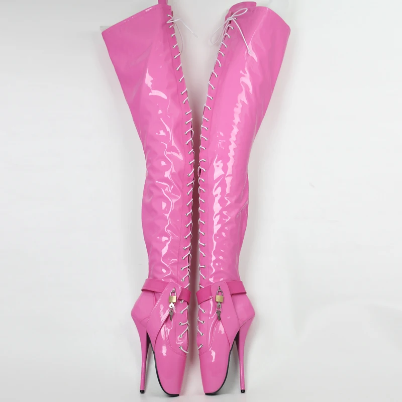 CACA 2023 damskie buty w kroczu, zakolanówki Botas, męskie buty do Pole Dance fetyszowe, 18cm/7 cali, czarne, białe, duże 36-46, spersonalizowane, Dropship